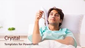  Presentation with hospital - Presentation design featuring god disease - young handsome man staying background and a lemonade colored foreground