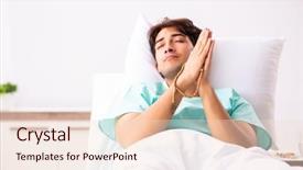  Presentation with workplace accident hospital - Presentation design consisting of god disease - young handsome man staying background and a lemonade colored foreground