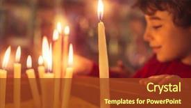  Presentation with easter church - Amazing PPT theme having god enjoying happy religious backdrop and a tawny brown colored foreground