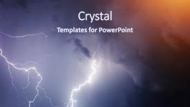  Presentation with thunderstorm - Audience pleasing theme consisting of god evil - dark ominous clouds thunderstorm backdrop and a ocean colored foreground