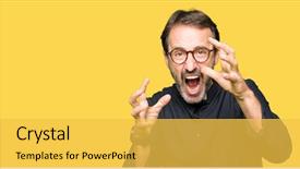  Presentation with yelling - Presentation featuring god evil - middle age priest man wearing background and a yellow colored foreground