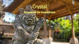  Presentation with bali statue - Cool new theme with god evil - traditional guard demon statue carved backdrop and a tawny brown colored foreground