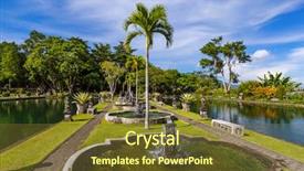  Presentation with bali - Slides featuring god flowers - water palace tirta ganga background and a tawny brown colored foreground