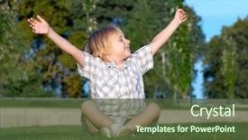  Presentation with heaven - Beautiful theme featuring god heaven - little boy sitting backdrop and a tawny brown colored foreground
