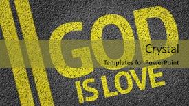  Presentation with road - Audience pleasing slide deck consisting of god is life written backdrop and a gold colored foreground