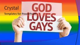  Presentation with rainbow pride - Theme with god loves gay card background and a red colored foreground