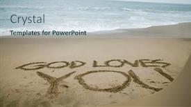  Presentation with god love - Theme enhanced with god-loves-you-words-written background and a lemonade colored foreground