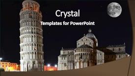  Presentation with tower - PPT layouts with god miracles - basilica and the leaning tower background and a black colored foreground