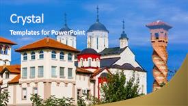  Presentation with god - Amazing slide deck having god mountain - kovilj monastery in fruska gora backdrop and a teal colored foreground