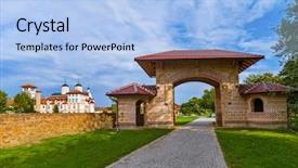 Presentation with god - PPT layouts enhanced with god mountain - kovilj monastery in fruska gora background and a  colored foreground