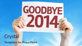  Presentation with goodbye - PPT theme having god new year - goodbye 2014 card background and a arctic colored foreground