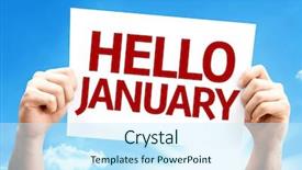  Presentation with annual day invitation card - Presentation design consisting of god new year - hello january card background and a cool aqua colored foreground