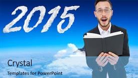  Presentation with reading bible - Presentation theme having god new year - young preacher reading from bible background and a light blue colored foreground