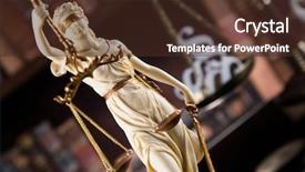  Presentation with lady justice - Colorful presentation theme enhanced with god of law statue backdrop and a tawny brown colored foreground