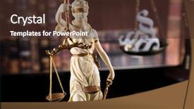  Presentation with lady justice - Beautiful presentation theme featuring god of law statue backdrop and a tawny brown colored foreground
