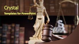  Presentation with lady justice - Colorful slides enhanced with god of law statue backdrop and a tawny brown colored foreground