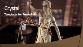  Presentation with lady justice - Colorful presentation theme enhanced with god of law statue backdrop and a tawny brown colored foreground