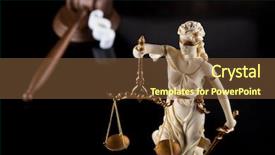  Presentation with lady justice - Presentation having god of law statue background and a tawny brown colored foreground