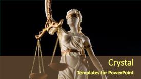  Presentation with lady justice - PPT theme featuring god of law statue background and a tawny brown colored foreground