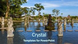  Presentation with bali - PPT theme enhanced with god path - water palace tirta ganga background and a ocean colored foreground
