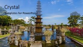  Presentation with bali - Slide set with god path - water palace tirta ganga background and a light blue colored foreground