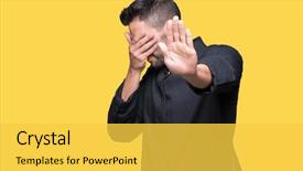  Presentation with christian - PPT layouts consisting of gesture with sad and fear background and a yellow colored foreground