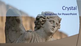  Presentation with angel - PPT theme with god protector - angel - statue background and a  colored foreground