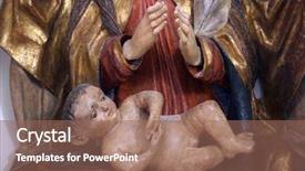  Presentation with baby jesus - Beautiful PPT theme featuring god protector - blessed virgin mary with baby backdrop and a  colored foreground