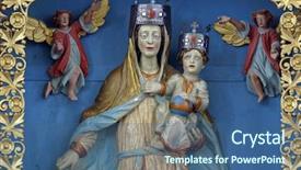  Presentation with baby jesus - Slide deck consisting of god protector - blessed virgin mary with baby background and a  colored foreground