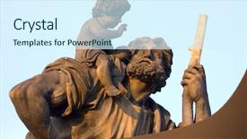  Presentation with pathway - Colorful presentation theme enhanced with god protector - one of the many statues backdrop and a sky blue colored foreground