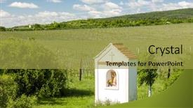  Presentation with torture - Presentation design featuring god's torture near hnanice background and a yellow colored foreground