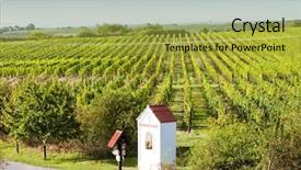  Presentation with torture - PPT theme consisting of god's torture near hnanice with autumnal vineyard southern moravia czech republic background and a gold colored foreground