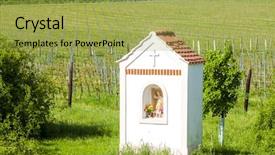  Presentation with torture - Audience pleasing presentation consisting of god's torture near hnanice with spring vineyard southern moravia czech republic backdrop and a yellow colored foreground