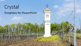  Presentation with torture - Colorful slide set enhanced with god's torture with vineyard near palava czech republic backdrop and a light blue colored foreground