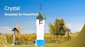  Presentation with torture - Audience pleasing presentation theme consisting of god's torture with vineyard near velke bilovice czech republic backdrop and a teal colored foreground
