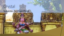  Presentation with hindu god - Slides featuring god-sculpture-in-traditional-hindu background and a light blue colored foreground