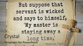  Presentation with servant - Theme featuring bible verses from matthew background and a mint green colored foreground