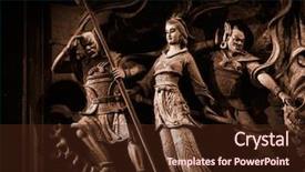  Presentation with servant - Slides featuring chinese traditional temple stone carving background and a tawny brown colored foreground