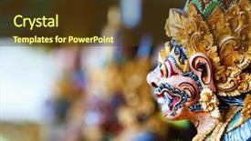  Presentation with bali - Presentation theme consisting of god statue in bali temple background and a tawny brown colored foreground