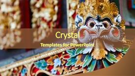  Presentation with bali statue - PPT layouts having god statue in bali temple background and a tawny brown colored foreground