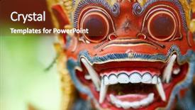  Presentation with bali statue - Audience pleasing slide deck consisting of god statue in bali temple backdrop and a tawny brown colored foreground