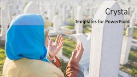  Presentation with cemetery - Audience pleasing slide deck consisting of god war - graves at muslim cemetery backdrop and a light gray colored foreground
