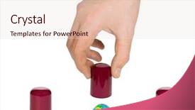  Presentation with shell - Beautiful slide set featuring god war - hand and globe shell game backdrop and a lemonade colored foreground