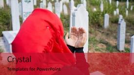  Presentation with grave muslim - Theme enhanced with god war - muslim woman visiting grave background and a  colored foreground