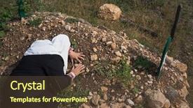  Presentation with grave muslim - Presentation design having god war - muslim woman visiting grave background and a tawny brown colored foreground