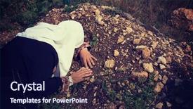  Presentation with grave muslim - Beautiful presentation theme featuring god war - muslim woman visiting grave backdrop and a navy blue colored foreground