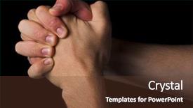  Presentation with praying hands rosary - Slides consisting of god we trust - praying hands religion concept background and a tawny brown colored foreground
