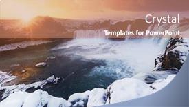  Presentation with iceland - PPT theme enhanced with godafoss-at-sunrise-during-winter background and a coral colored foreground
