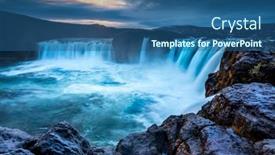  Presentation with pouring water - Cool new PPT layouts with godafoss-falls-at-sunrise-shows backdrop and a ocean colored foreground