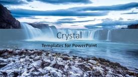  Presentation with misty - Beautiful PPT layouts featuring godafoss-falls-during-sunrise-shows backdrop and a light blue colored foreground